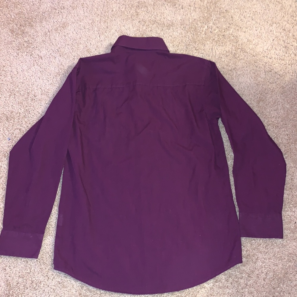 Boys Chaps Maroon Button Down Long Sleeve Dress Shirt Size Medium - Picture 8 of 8